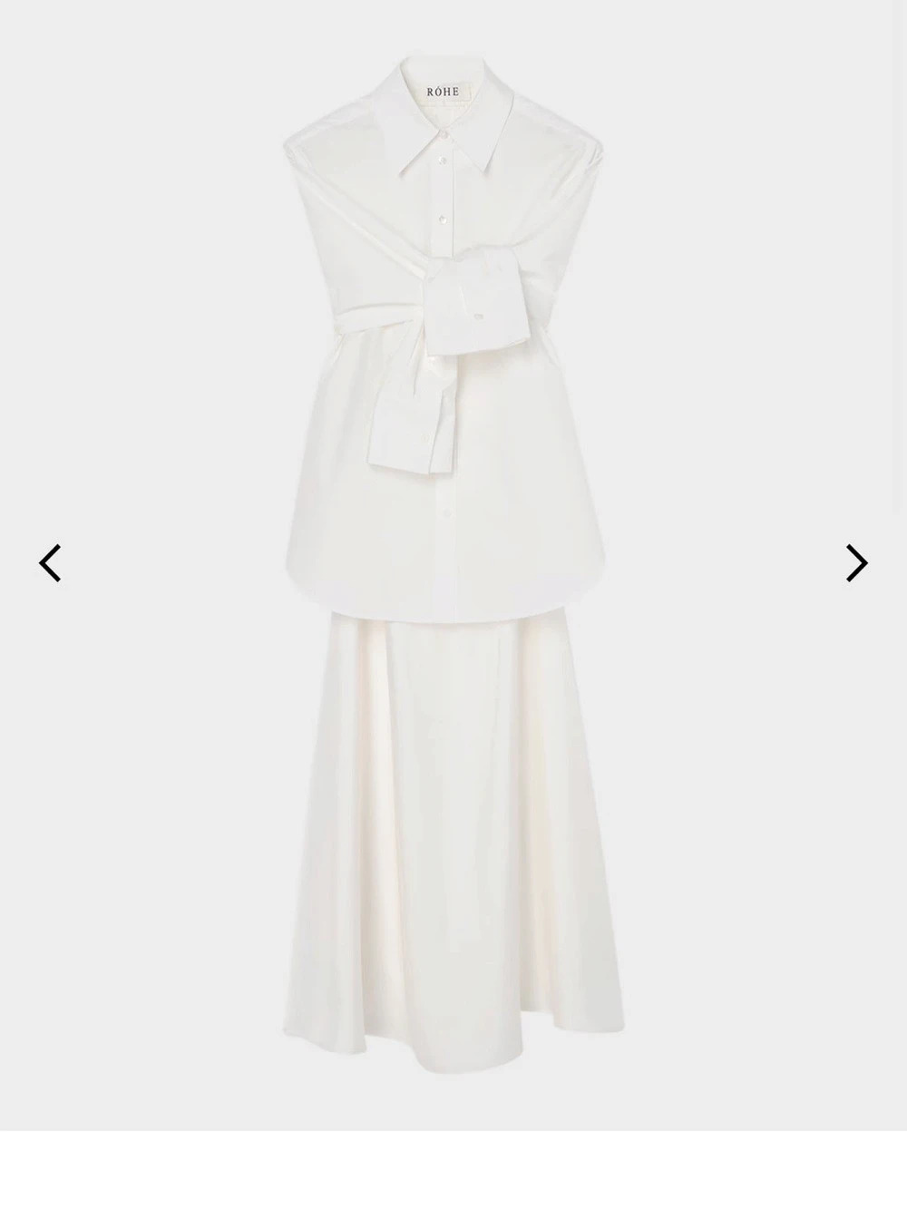 Róhe Shirt-Wrap Detailed Skirt White Like New - Picture 2 of 7